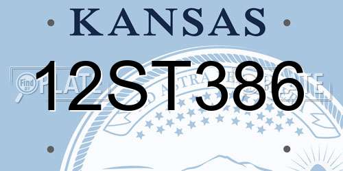 12ST386 Kansas License Plate