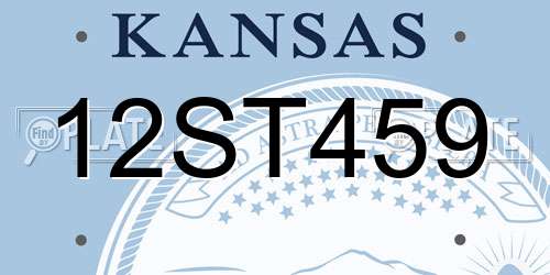 12ST459 Kansas License Plate