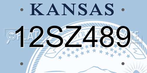 12SZ489 Kansas License Plate