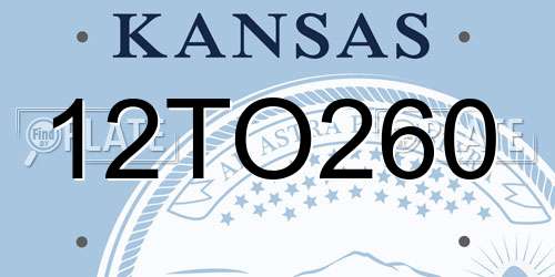 12TO260 Kansas License Plate