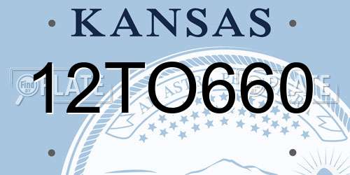 12TO660 Kansas License Plate