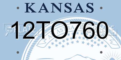 12TO760 Kansas License Plate