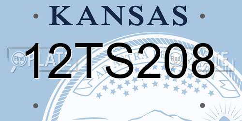 12TS208 Kansas License Plate