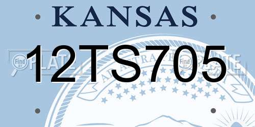 12TS705 Kansas License Plate
