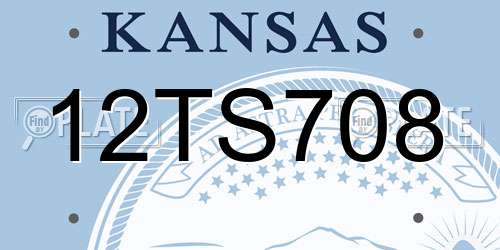 12TS708 Kansas License Plate