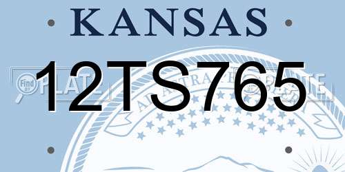 12TS765 Kansas License Plate