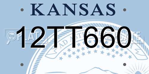 12TT660 Kansas License Plate