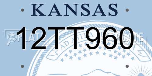 12TT960 Kansas License Plate