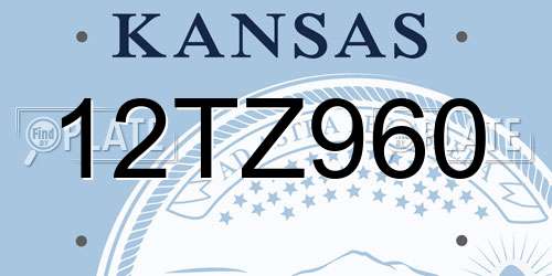12TZ960 Kansas License Plate