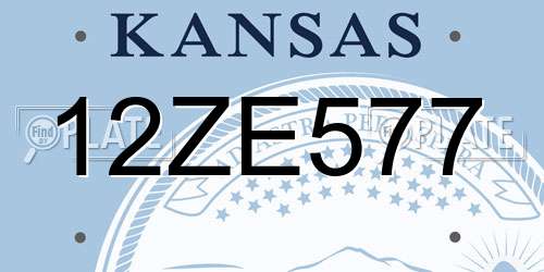 12ZE577 Kansas License Plate