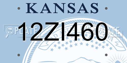 12ZI460 Kansas License Plate