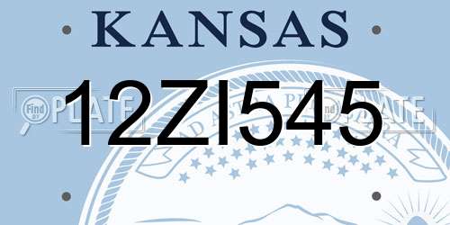 12ZI545 Kansas License Plate