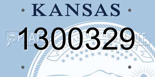 1300329 Kansas License Plate