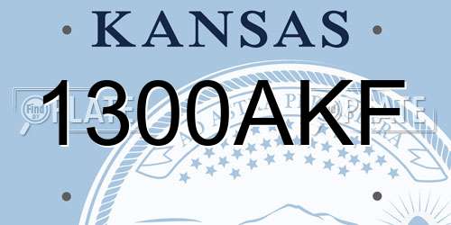 1300AKF Kansas License Plate