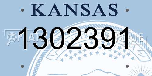 1302391 Kansas License Plate