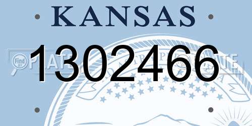 1302466 Kansas License Plate