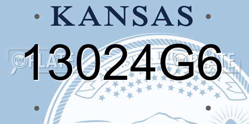 13024G6 Kansas License Plate