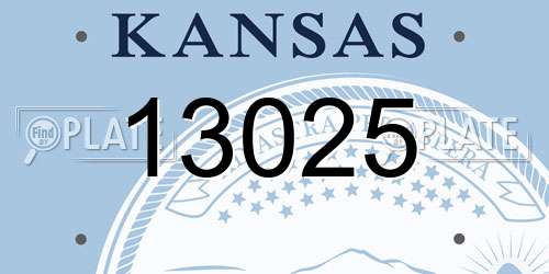 13025 Kansas License Plate