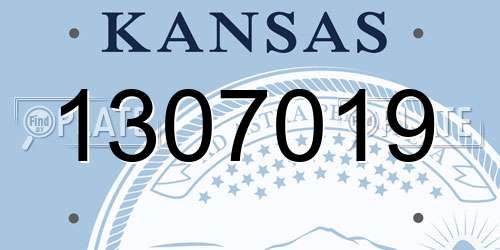 1307019 Kansas License Plate