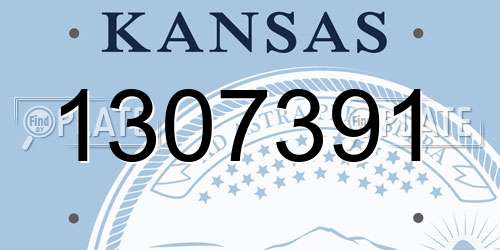 1307391 Kansas License Plate