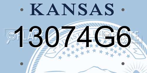 13074G6 Kansas License Plate