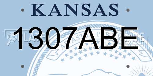 1307ABE Kansas License Plate