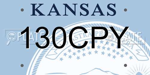 130CPY Kansas License Plate