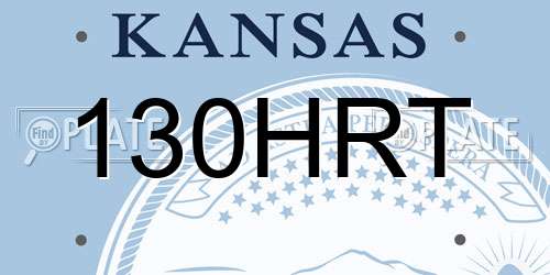 130HRT Kansas License Plate