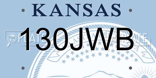 130JWB Kansas License Plate