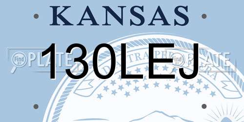 130LEJ Kansas License Plate