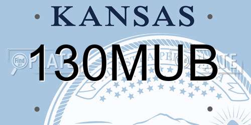 130MUB Kansas License Plate