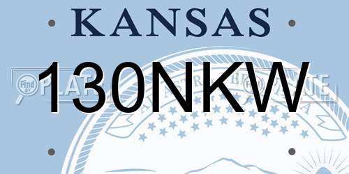 130NKW Kansas License Plate