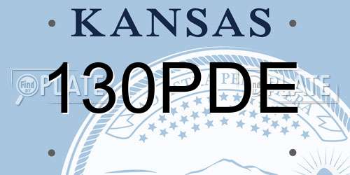 130PDE Kansas License Plate