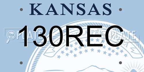 130REC Kansas License Plate