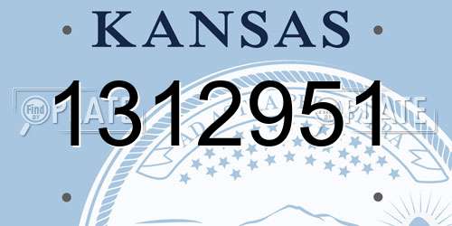 1312951 Kansas License Plate