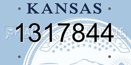 1317844 Kansas License Plate