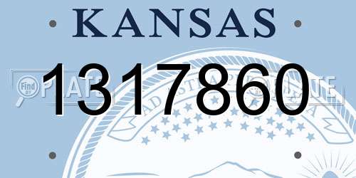 1317860 Kansas License Plate
