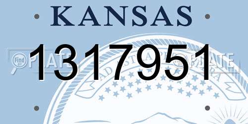 1317951 Kansas License Plate
