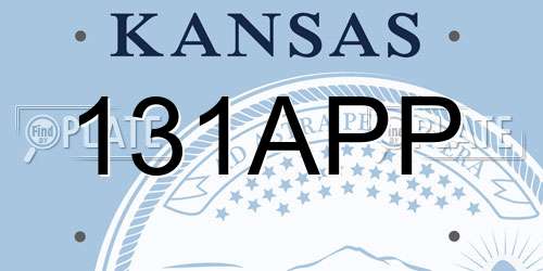 131APP Kansas License Plate