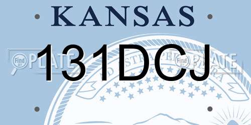 131DCJ Kansas License Plate