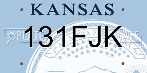 131FJK Kansas License Plate