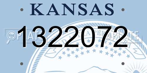 1322072 Kansas License Plate