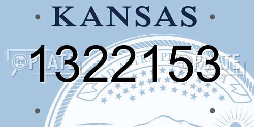 1322153 Kansas License Plate