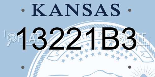 13221B3 Kansas License Plate