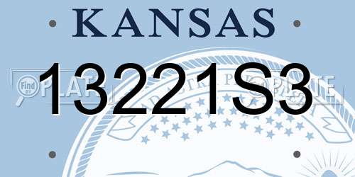 13221S3 Kansas License Plate