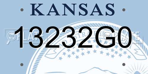 13232G0 Kansas License Plate
