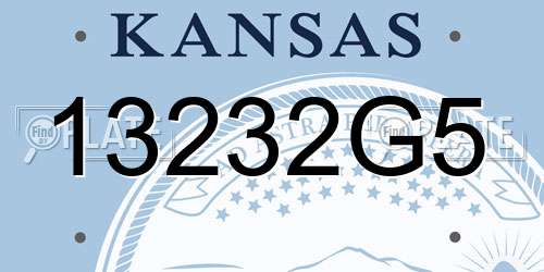 13232G5 Kansas License Plate