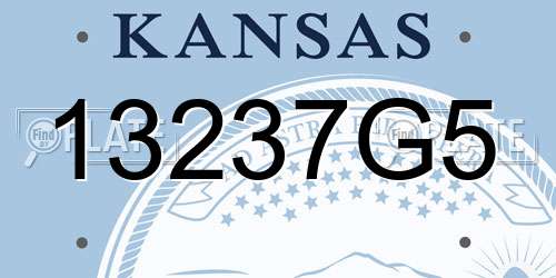 13237G5 Kansas License Plate