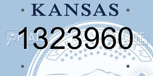 1323960 Kansas License Plate