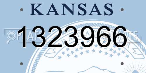 1323966 Kansas License Plate